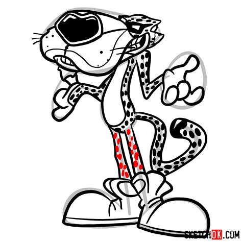 cheetos character|chester cheetah black and white.